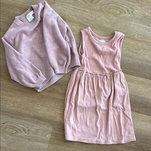 Pink dress and Zara sweater